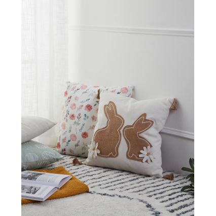 Eglo 420097 - Almofada decorativa CHEVERY 45x45 cm bege/castanho