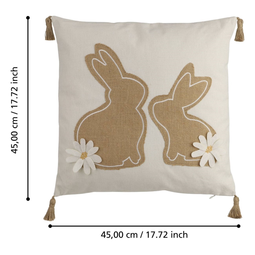 Eglo 420097 - Almofada decorativa CHEVERY 45x45 cm bege/castanho