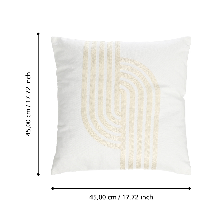 Eglo 420241 - Almofada decorativa BERHALA 45x45 cm branca/bege