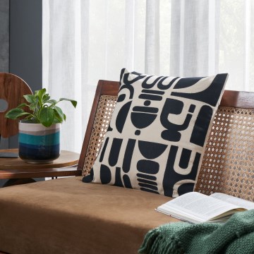 Eglo 420307 - Almofada decorativa CHEVERY 45x45 cm creme/preta