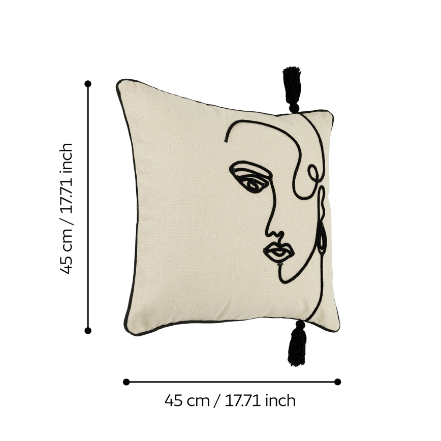 Eglo 420329 - Almofada decorativa CHEVERY 45x45 cm creme/preto