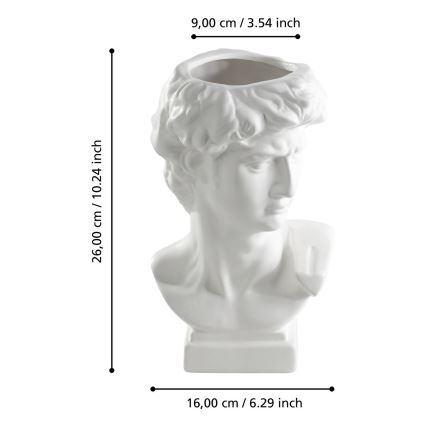 Eglo - Vaso cerâmico 26x16 cm branco