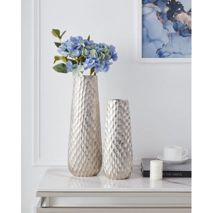 Eglo - Jarra de metal 40,5x14 cm prateado