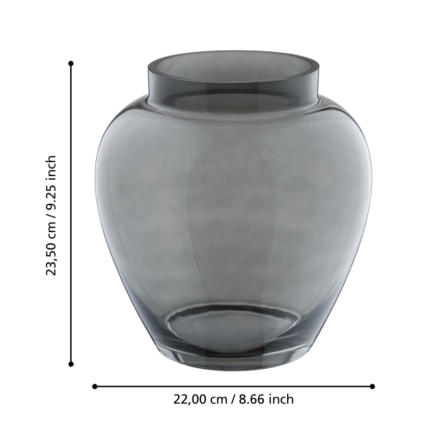 Eglo 421211 - Vaso de vidro ASINDRO 23,5x22 cm preto/fumê