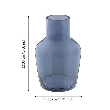 Eglo 421219 - Vaso de vidro SIRANANA 22x14,5 cm azul/fumê