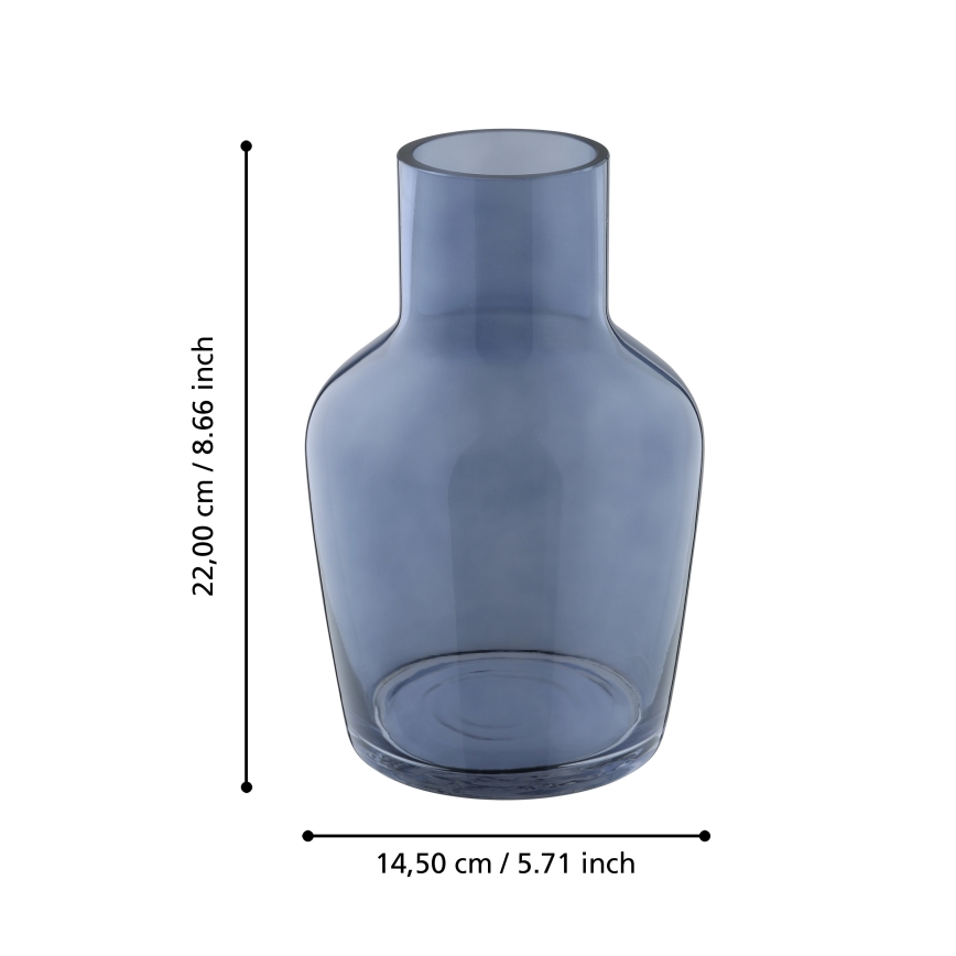 Eglo 421219 - Vaso de vidro SIRANANA 22x14,5 cm azul/fumê