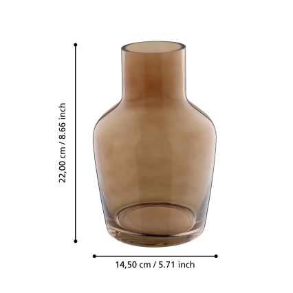 Eglo 421221 - Vaso de vidro SIRANANA 22x14,5 cm castanho/fumê