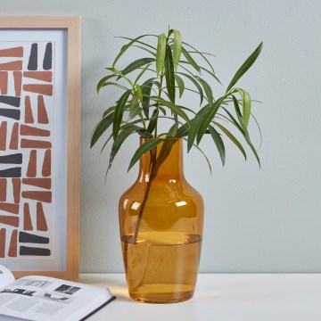 Eglo 421223 - Vaso de vidro SIRANANA 25x13,3 cm amarelo/fumê