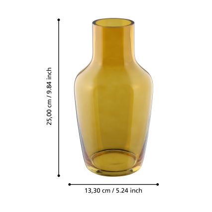 Eglo 421223 - Vaso de vidro SIRANANA 25x13,3 cm amarelo/fumê