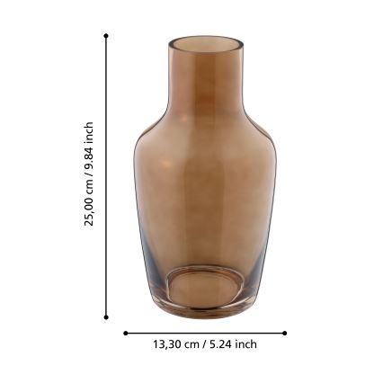 Eglo 421224 - Vaso de vidro SIRANANA 25x13,3 cm castanho/fumê