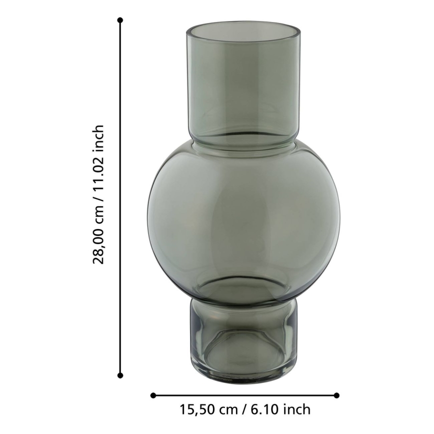 Eglo - Vaso de vidro 28x15,5 cm verde