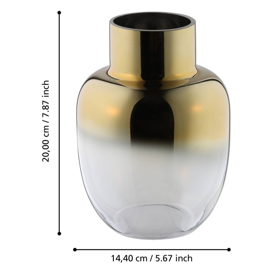 Eglo - Jarra de vidro 20x14,4 cm dourado