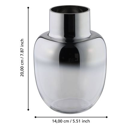 Eglo - Jarra de vidro 20x14 cm prateado