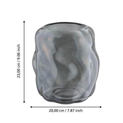 Eglo 421239 - Vaso de vidro MAROSAVA 23x20 cm preto/fumê