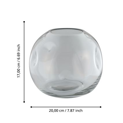 Eglo 421241 - Vaso de vidro MAROSAVA 17x20 cm cinzento/fumado
