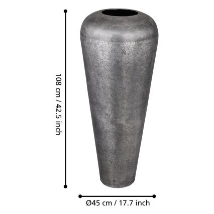 Eglo 421336 - Vaso metálico MIYAZAKI 108x45 cm cinzento