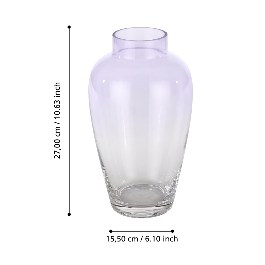 Eglo 421356 - Vaso de vidro KENYASI 27x15,5 cm roxo