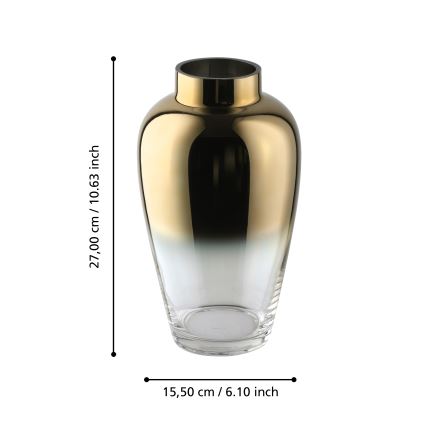 Eglo 421358 - Vaso de vidro KENYASI 27x15,5 cm dourado