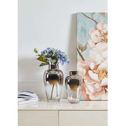 Eglo 421359 - Vaso de vidro decorativo KENYASI 27 x 15,5 cm, acabamento cromado brilhante