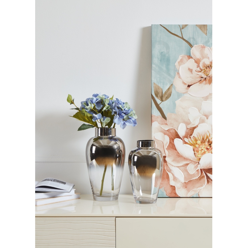 Eglo 421359 - Vaso de vidro decorativo KENYASI 27 x 15,5 cm, acabamento cromado brilhante
