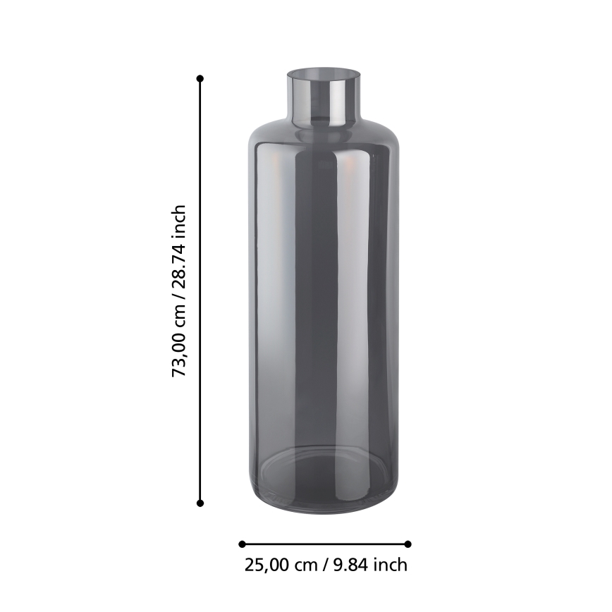 Eglo 421381 - Vaso de vidro NABAS 73x25 cm preto/fumê