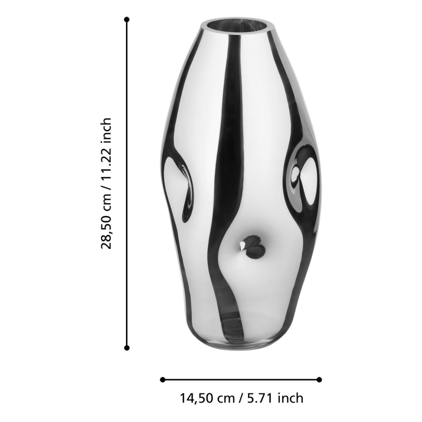 Eglo 421682 - Vaso de vidro XIPORAI 28,5x14,5 cm cromado brilhante