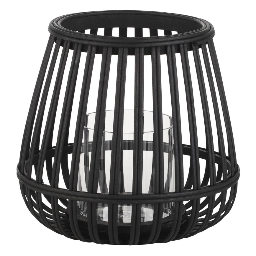 Eglo - Castiçal 20x22 cm preto/bambu