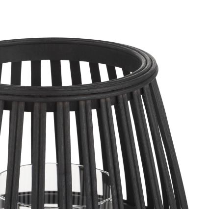 Eglo - Castiçal 20x22 cm preto/bambu