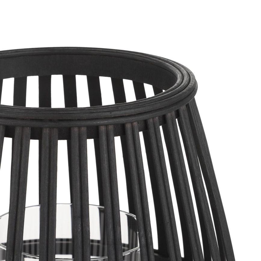 Eglo - Castiçal 20x22 cm preto/bambu