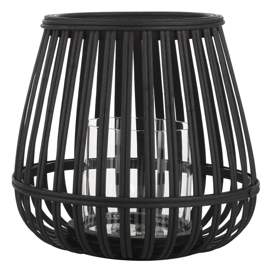 Eglo - Castiçal 20x22 cm preto/bambu