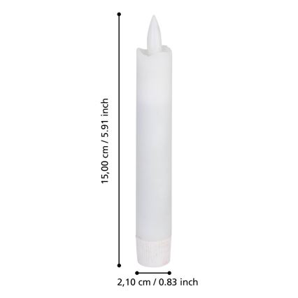 Eglo - CONJUNTO 2x Velas LED LED/1xAAA 15 cm branco