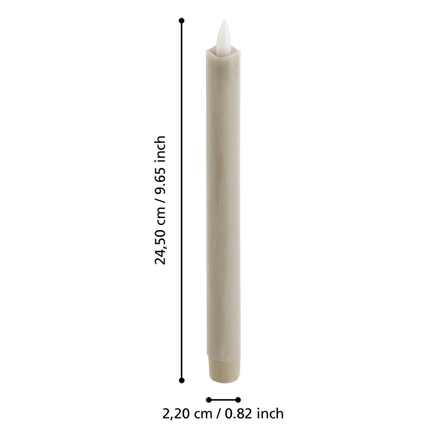 Eglo - CONJUNTO 2x Velas LED LED/1xAAA 24,5 cm bege
