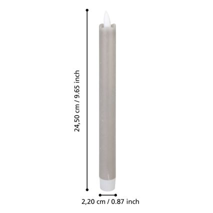 Eglo - CONJUNTO 2x LED Candle LED/1xAAA 24,5 cm cinzento