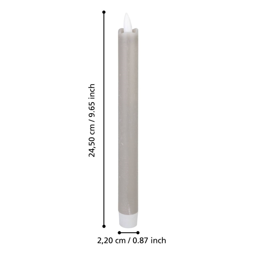 Eglo - CONJUNTO 2x LED Candle LED/1xAAA 24,5 cm cinzento