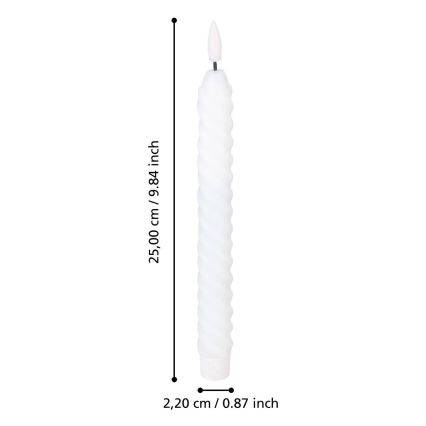 Eglo - CONJUNTO 2x Velas LED LED/1xAAA 25 cm branco