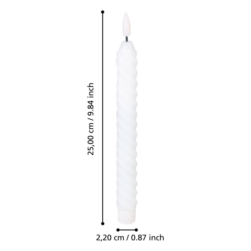 Eglo - CONJUNTO 2x Velas LED LED/1xAAA 25 cm branco