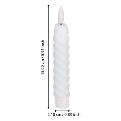 Eglo - CONJUNTO 2x Velas LED LED/1xAAA 15 cm branco
