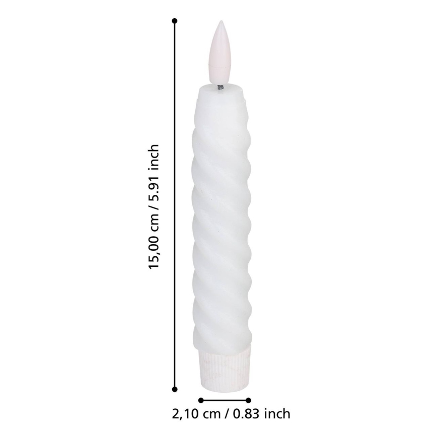 Eglo - CONJUNTO 2x Velas LED LED/1xAAA 15 cm branco