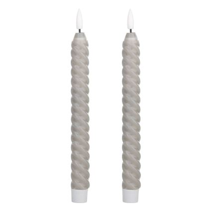 Eglo - CONJUNTO 2x Velas LED LED/1xAAA 25 cm cinzento