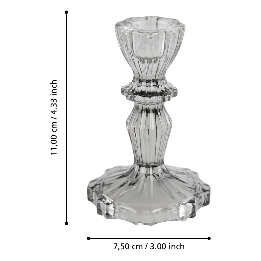 Eglo - Castiçal 11x7,5 cm cinzento