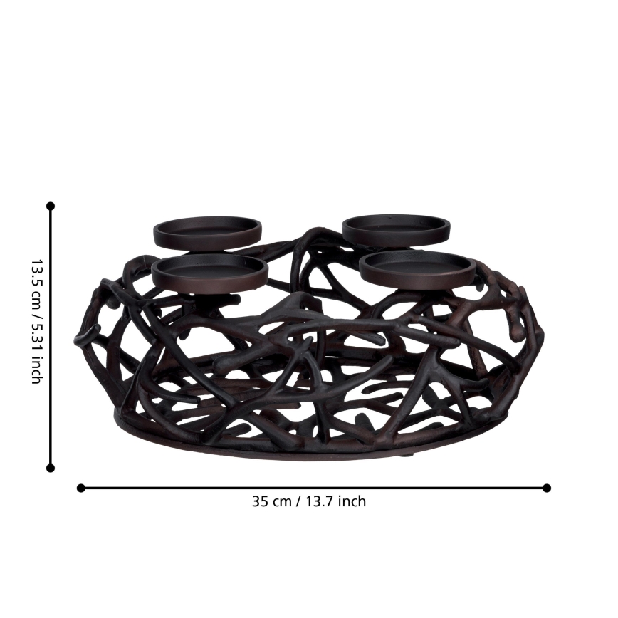 Eglo 422731 - Castiçal OROQUIETA 13,5x35 cm castanho