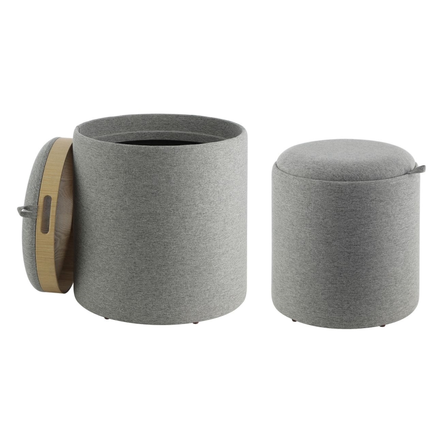 Eglo - CONJUNTO 2x Pufes diâmetro 34,5/39 cm cinzento