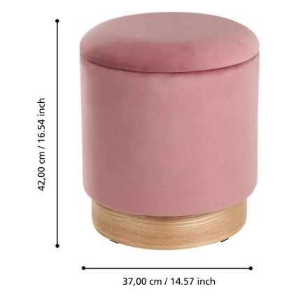 Eglo - CONJUNTO 2x Pufes diâmetro 30,5/37 cm rosa