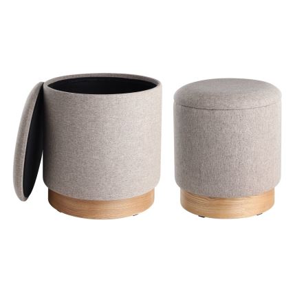 Eglo - CONJUNTO 2x Pufes diâmetro 30,5/37 cm castanho