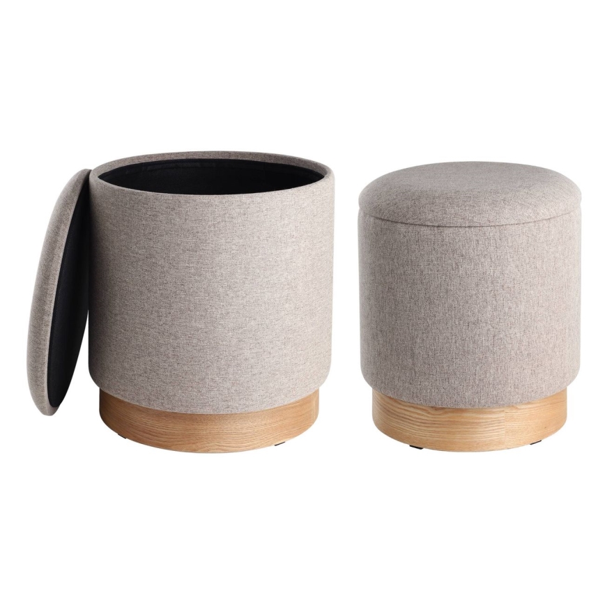 Eglo - CONJUNTO 2x Pufes diâmetro 30,5/37 cm castanho