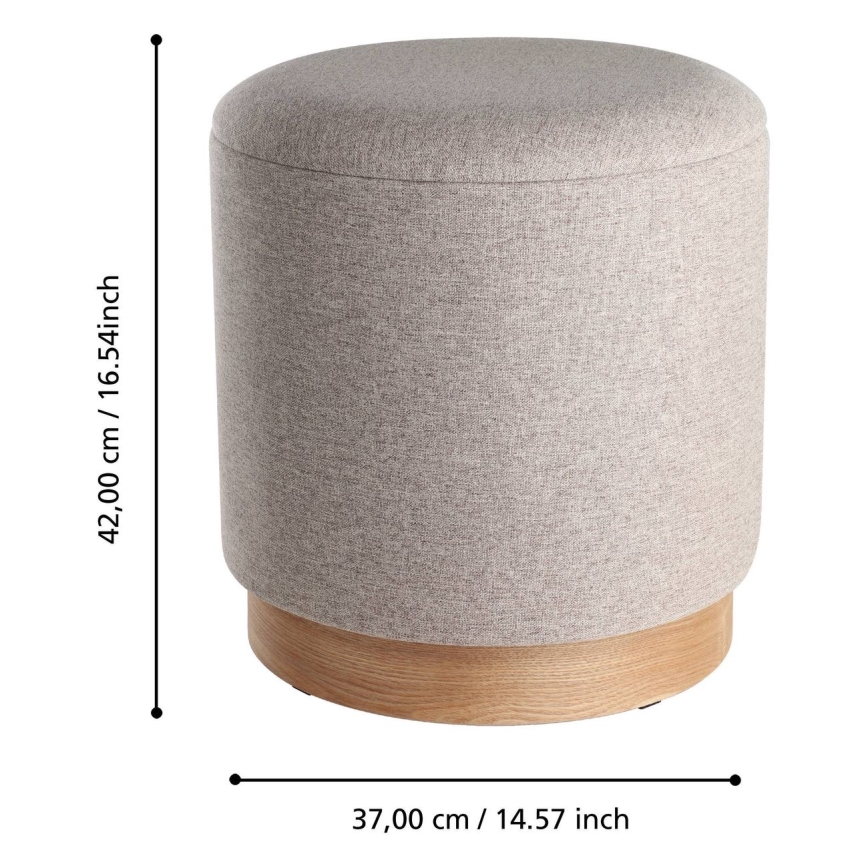 Eglo - CONJUNTO 2x Pufes diâmetro 30,5/37 cm castanho