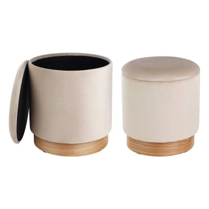 Eglo - CONJUNTO 2x Pufes diâmetro 30,5/37 cm bege