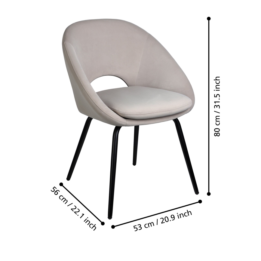 Eglo - Cadeira de jantar 80x56 cm cinza