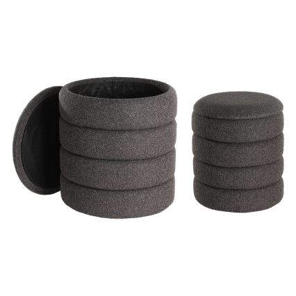 Eglo - CONJUNTO 2x Pufes diâmetro 33,5/40 cm preto