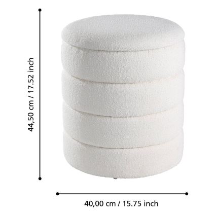 Eglo - CONJUNTO 2x Pufes diâmetro 33,5/40 cm branco